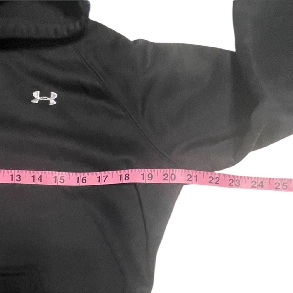Under Armour hooded sweatshirt size XS black, fleece, long sleeves, chest logo - Picture 5 of 10